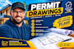 be architect for construction permit drawings, 2d floor plan and blueprints