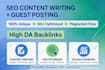 write SEO optimized articles and do high quality guest posts