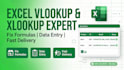 do vlookup, xlookup, data entry and excel formulas