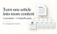 turn your training article into a newsletter and linkedin posts