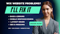 wix website bugs, mobile responsiveness and SEO issues