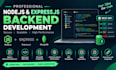 develop a node js express rest API and backend