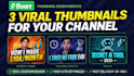 design 3 viral eye catching youtube thumbnails