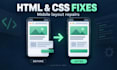 fix HTML CSS bugs and mobile responsive layout issues