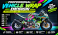 create a motorcycle wrap design and a car wrap design