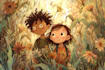 draw illustrated children book illustration, cute and fun