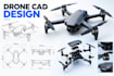design uav drone cad quadcopter, vtol, fpv drone aerospace 3d printable models