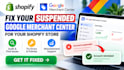 fix google merchant center suspension and misrepresentation
