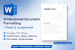 ms word typing formatting and document editing