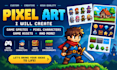 create unique pixel art, game sprites, pixel characters and game assets