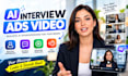 create ai interview ads video 3d ai explainer, commercial video, ai product ads
