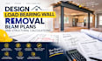 design load bearing wall removal beam plans and structural calculations