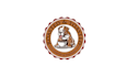 design english bulldog drinking theme logo