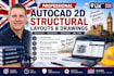 draft professional autocad 2d structural layouts and drawings