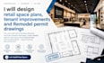 design retail space plans, tenant improvements and remodel permit drawings