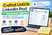 do crafted listicle linkedin post guaranteed indexed