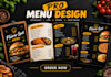 design a digital menu board for restaurant TV screen or digital signage