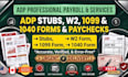 do stubs w2 1099 and 1040, paychecks