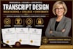design transcript, high school, college and university transcript design