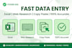 do fast data entry, excel, copy paste, and web research