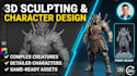 3d sculpt model, printable character, action figure and animation rendering