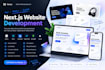 develop a modern next js website with react and typescript