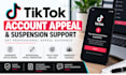 prepare a professional tiktok account suspension appeal