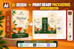 convert ai packaging design, box, label design into print ready vector files