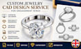 create engagement ring cad with stl  3dm and photorealistic render