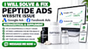 solve fix peptide ads website issue google facebook ads nutraceutical supplement