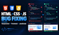 fix HTML CSS javascript and frontend bugs