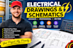 do electrical drawings, schematic diagram, mep plumbing plans and  mep drawings