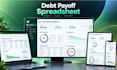 create debt payoff spreadsheet with snowball, avalanche tracker and dashboard