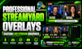 create professional streamyard overlays podcasts, interviews, and webinars