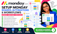 setup monday boards automations permissions connect boards and mirror columns