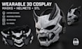 design wearable 3d cosplay masks, helmets and stl models
