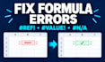fix excel and google sheets formula errors