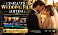 do cinematic wedding video editing and wedding highlight film