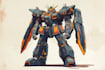 create a detailed gundam and mecha character illustration