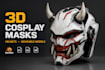 detailed 3d cosplay masks, helmets and wearable models