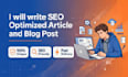 write creative SEO optimized article and blog content writing
