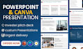 design powerpoint presentation, pitch deck and google slides with canva slides