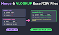 merge, match and vlookup two excel or CSV files