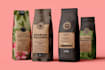 coffee label, coffee packaging design and coffee bag design