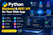 develop a python backend and rest API for your web app