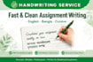 do english and bangla handwriting , assignment and notes