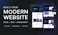 create a responsive HTML CSS javascript website or landing page