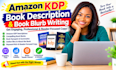 write a compelling amazon KDP book description and book blurb