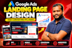 design high converting PPC landing page for google ads for ROI