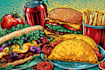make a food pop art illustration